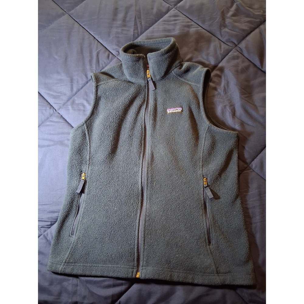 Patagonia Synchilla Fleece‎ Vest Womens Medium Gray Full Zip Sleeveless Jacket